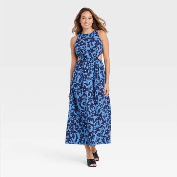 Who What Wear | Dresses | Who What Wear Blue Floral Dress | Poshmark